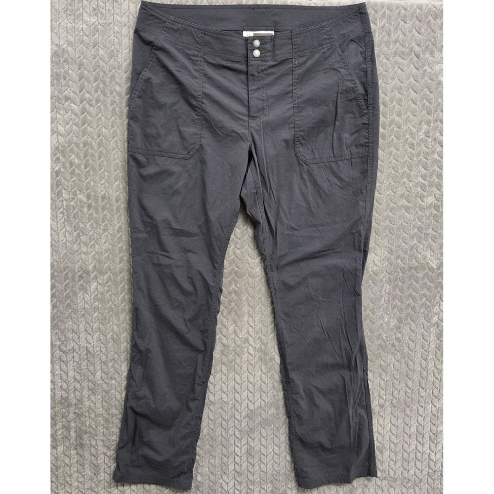 Exofficio Insect Shield Pants Roll‎ Up Into Crop 32" In Gray Women's Sz 12 36x32
